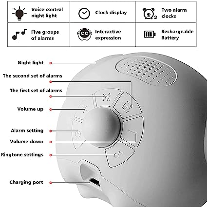 Emoji Alarm Digital Clock Night Light Lamp