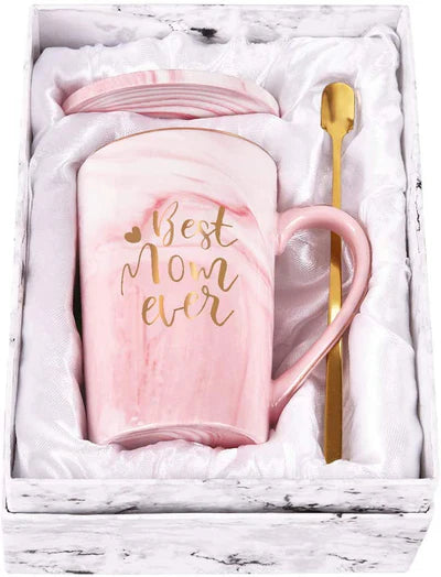 Best Mom Ever Coffee Mug With Spoon Gift Box Packing