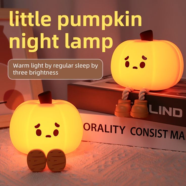 Pumpkin Night Light, 3 Level Dimmable LED Nursery Nightlight