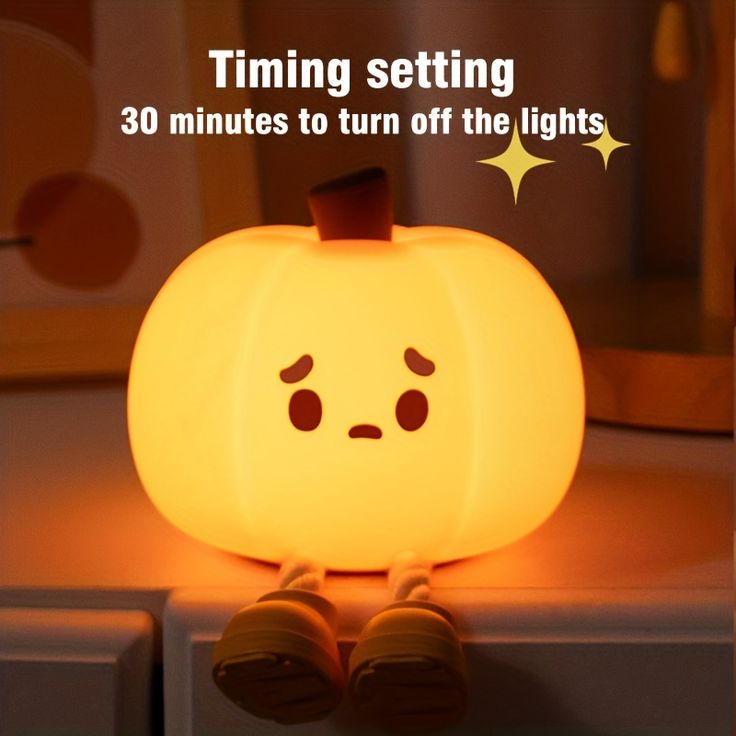 Pumpkin Night Light, 3 Level Dimmable LED Nursery Nightlight