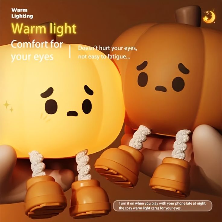 Pumpkin Night Light, 3 Level Dimmable LED Nursery Nightlight