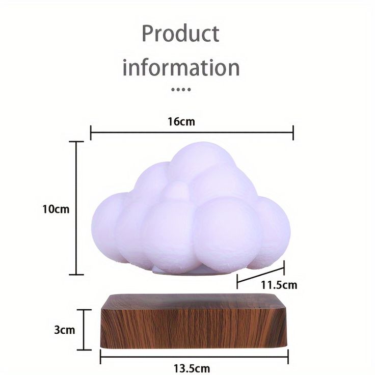 Floating Cloud Lamp Magnetic Levitating Lamp Cloud Night Light Table Lamp 360 Degree Automatic Rotating with 3 Modes Lighting for Office Bedroom Home Decor etc.