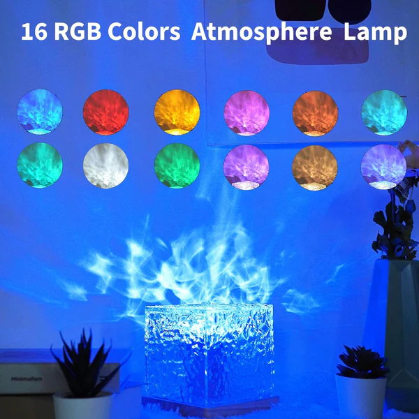 Dynamic Rotating Water Ripple Color Changing Crystal Lamp with Remote