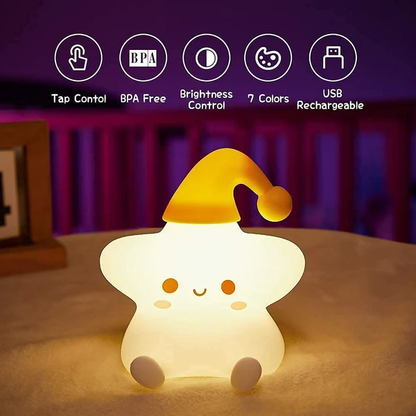 Creative Star Night Light Cartoon Soft Lamp