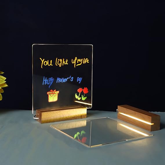 Luminious 3D Acrylic Writing DIY Board with 12 Pens LED Night Light