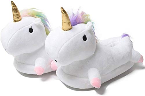 Cute Cartoon Unicorn Slippers, Fluffy Plush Warm Comfortable Lounge Shoes, Soft Cozy Plush House Shoes For Women