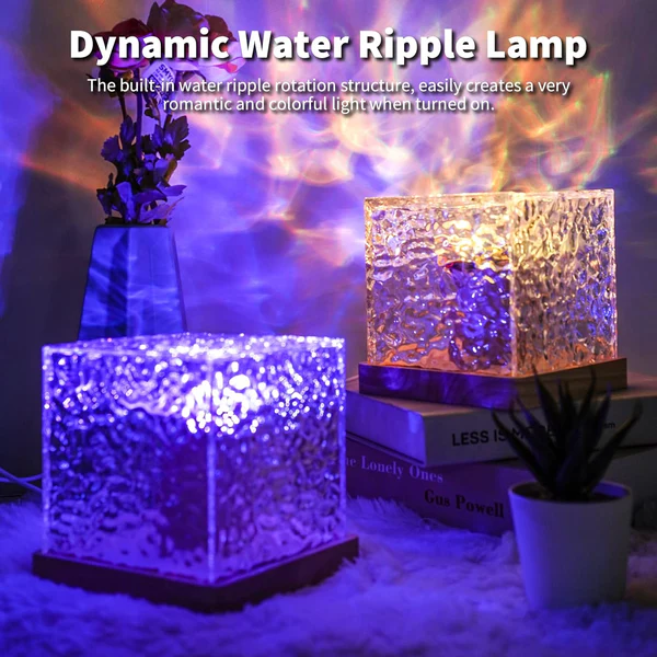 Dynamic Rotating Water Ripple Color Changing Crystal Lamp with Remote