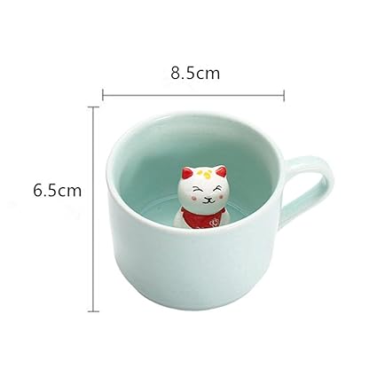 Ceramic Cup Cute Animals Kitty Inside Mug Coffee Tea Milk 3D Cartoon Mug Kitten