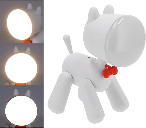 Animal LED Night Light Cute Puppy Shape Lamp USB Charging port Adjustable Brightness & Children's Eye Care Night light, for Living Room Bedroom, Dining Room Energy Saving Bedside Lamp With Tail Switch