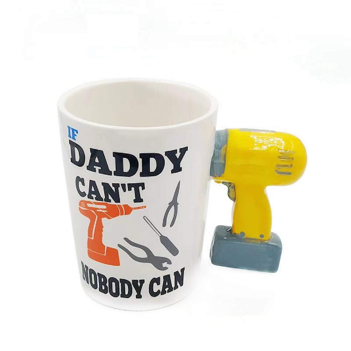 Super Dad Quotation 3D Ceramic Mug for Tea Coffee Birthday Gift Perfect for Fathers Day Gift (If Daddy Can't, Nobody Can) Motivational, Inspirational birthday gifts for Dad.