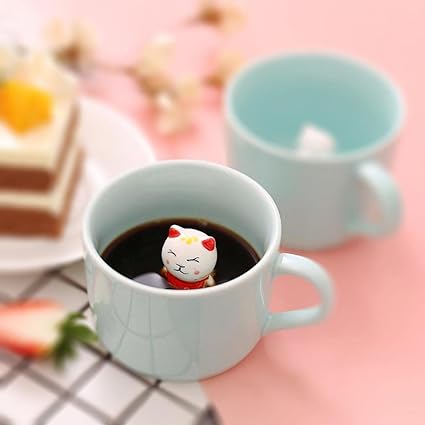 Ceramic Cup Cute Animals Kitty Inside Mug Coffee Tea Milk 3D Cartoon Mug Kitten