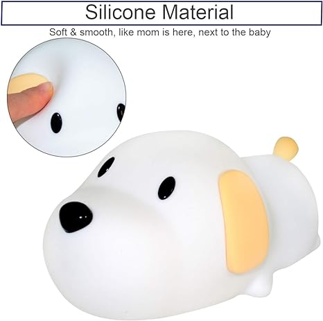 Cute Puppy Soft Silicone Baby Nursery Lamp