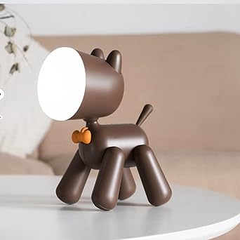 Animal LED Night Light Cute Puppy Shape Lamp USB Charging port Adjustable Brightness & Children's Eye Care Night light, for Living Room Bedroom, Dining Room Energy Saving Bedside Lamp With Tail Switch