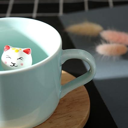 Ceramic Cup Cute Animals Kitty Inside Mug Coffee Tea Milk 3D Cartoon Mug Kitten