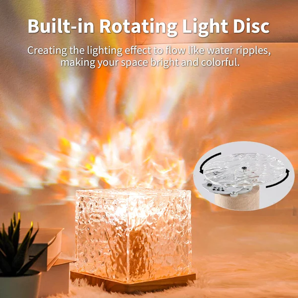 Dynamic Rotating Water Ripple Color Changing Crystal Lamp with Remote