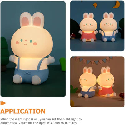 USB Rechargable Rabbit Night Light Lamp for Kids Bedroom, Birthday Gifts, Home Decor, Return gifts etc.