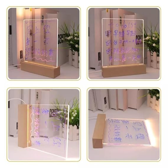 Luminious 3D Acrylic Writing DIY Board with 12 Pens LED Night Light