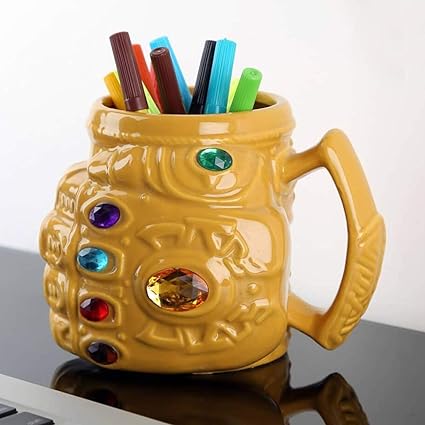 Ceramic 3D Thanos Diamond Coffee Mug Gift for Boys and Girls, 450ml Capacity.