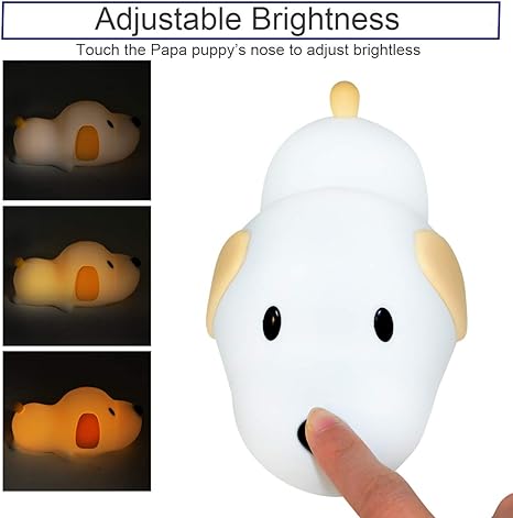 Cute Puppy Soft Silicone Baby Nursery Lamp