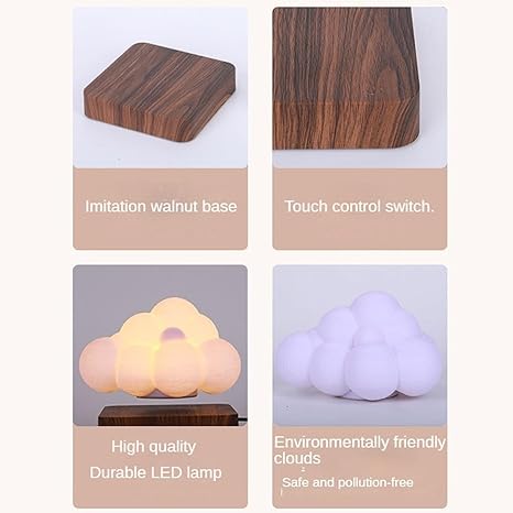 Floating Cloud Lamp Magnetic Levitating Lamp Cloud Night Light Table Lamp 360 Degree Automatic Rotating with 3 Modes Lighting for Office Bedroom Home Decor etc.