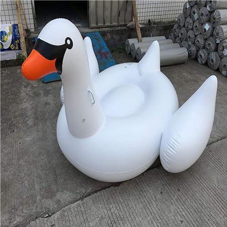 Swan pool inflatables boat,Water inflatable little swan floating row pvc blowing white swan floating bed for pool in hot summers.