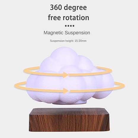 Floating Cloud Lamp Magnetic Levitating Lamp Cloud Night Light Table Lamp 360 Degree Automatic Rotating with 3 Modes Lighting for Office Bedroom Home Decor etc.