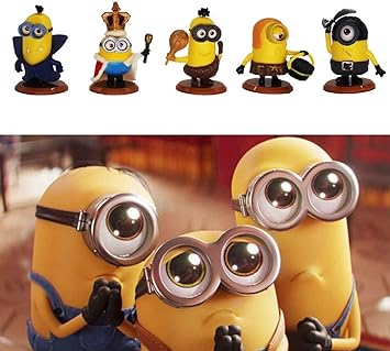 Little Minion Cartoon Action Figures Toys for Kids, Kids Toys, Toys for Girls, Toys for Boys, Action Figure, Miniature Toys, Birthday Gift, Christmas Decorations Items, Collectible Figurine - 6 Pieces