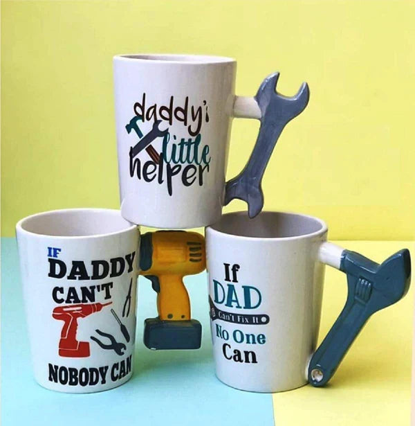 Super Dad Quotation 3D Ceramic Mug for Tea Coffee Birthday Gift Perfect for Fathers Day Gift (If Daddy Can't, Nobody Can) Motivational, Inspirational birthday gifts for Dad.