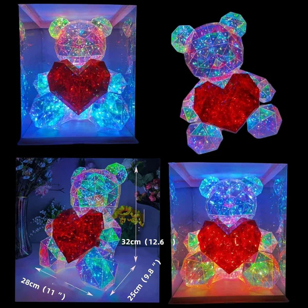 Gorgeous Shining LED Teddy Bear Holding a Red Heart