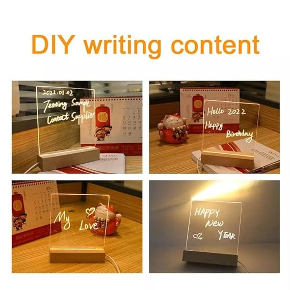 Luminious 3D Acrylic Writing DIY Board with 12 Pens LED Night Light