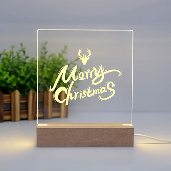 Luminious 3D Acrylic Writing DIY Board with 12 Pens LED Night Light