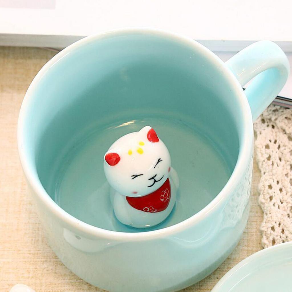 Ceramic Cup Cute Animals Kitty Inside Mug Coffee Tea Milk 3D Cartoon Mug Kitten