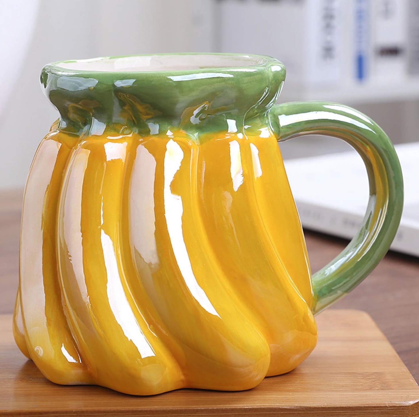 Banana Shape Ceramic Mug for Tea, Milk, Coffee Cup for Fruit Lovers