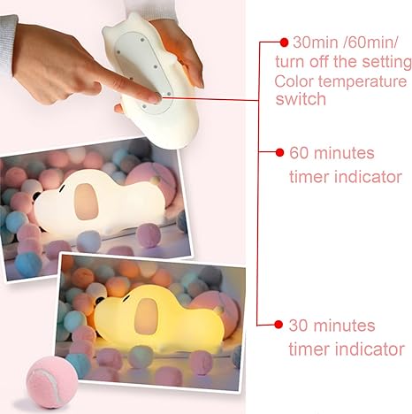 Cute Puppy Soft Silicone Baby Nursery Lamp