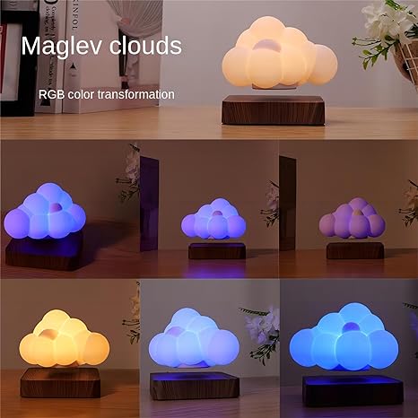 Floating Cloud Lamp Magnetic Levitating Lamp Cloud Night Light Table Lamp 360 Degree Automatic Rotating with 3 Modes Lighting for Office Bedroom Home Decor etc.