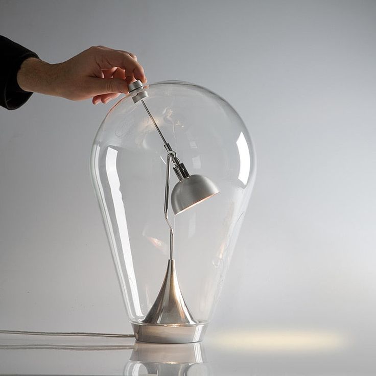 Jumbo Magnet Control Glass Inside Bulb Shaped Table Lamp