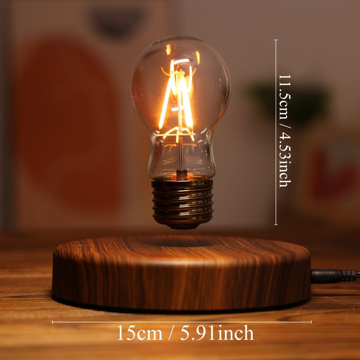 Magnetic Levitating Light Bulb Lamp, Floating LED Bulb Desk Lamp Rotating Levitation Bulb Night Lights for Home Office Decor, Tech Gadgets Toys, Birthday Gift