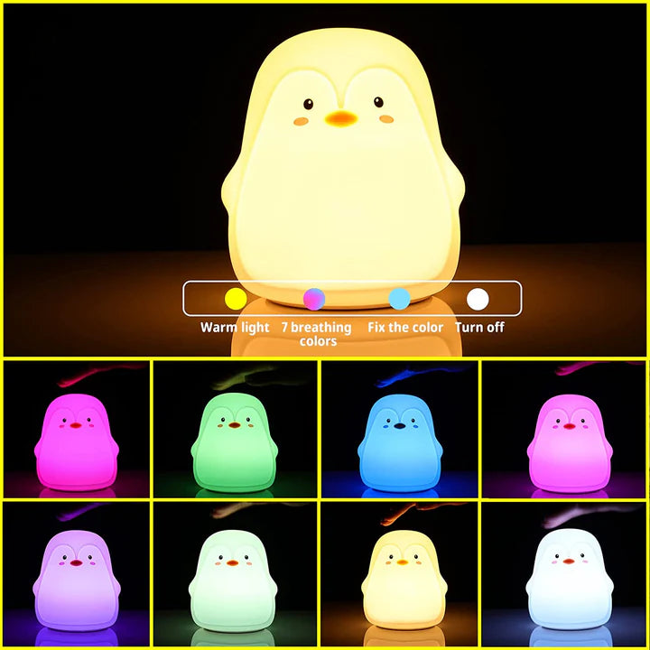 Penguin Night Light Led Cute Cartoon Silicone lamp