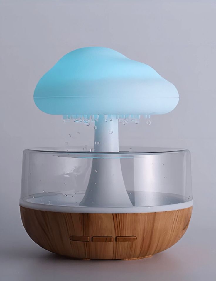 Rain Cloud Humidifier Water Drip, Mushroom Humidifier Rain Sounds Diffuser Lamp