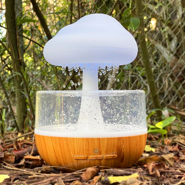 Rain Cloud Humidifier Water Drip, Mushroom Humidifier Rain Sounds Diffuser Lamp