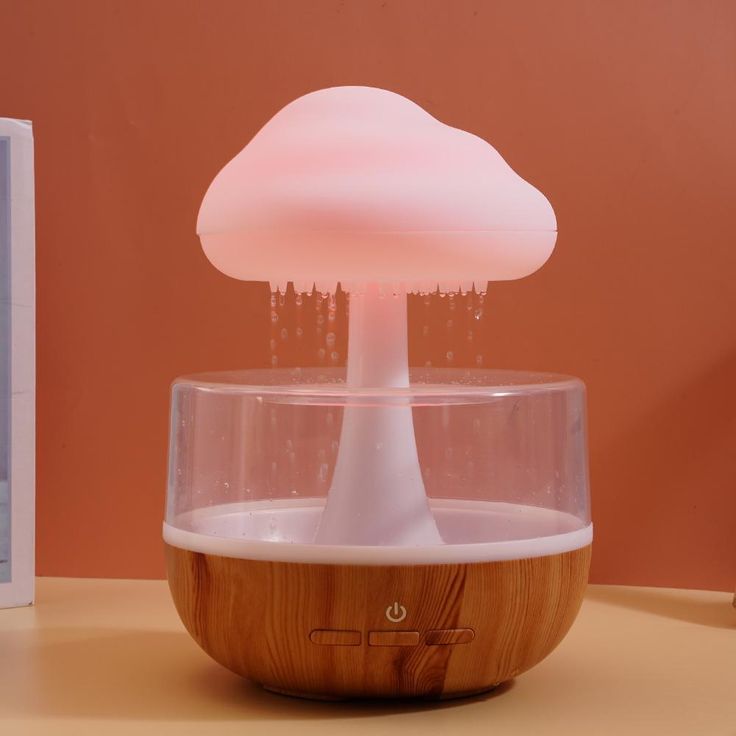 Rain Cloud Humidifier Water Drip, Mushroom Humidifier Rain Sounds Diffuser Lamp