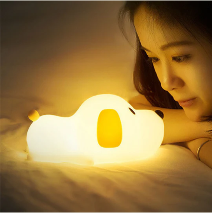 Cute Puppy Soft Silicone Baby Nursery Lamp