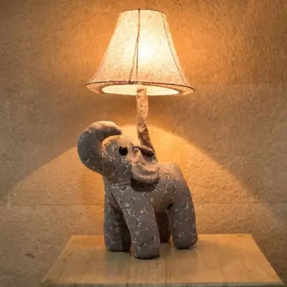 Elephant Soft ToyTable Lamp  (54 cm, Grey)