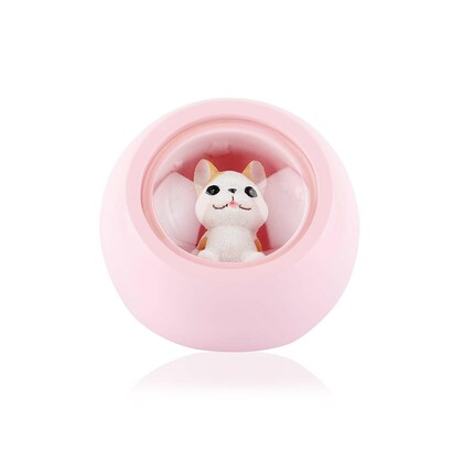 Cute Puppy Night Light Lamp Color LED Light Conversion Room Humidifier for Offices, Bedrooms, Car, Home (Pink)