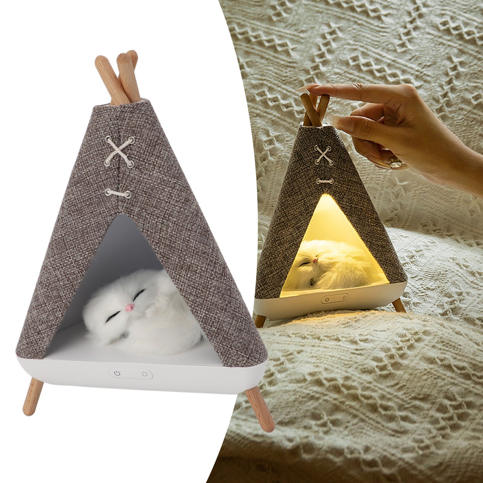 Cute Cat House in Tent Shape Lamp Night Light with Wireless Bluetooth Speaker for Bedroom, Home,  office, Party, Room décor,  Valentine,  Birthday Gifts etc.