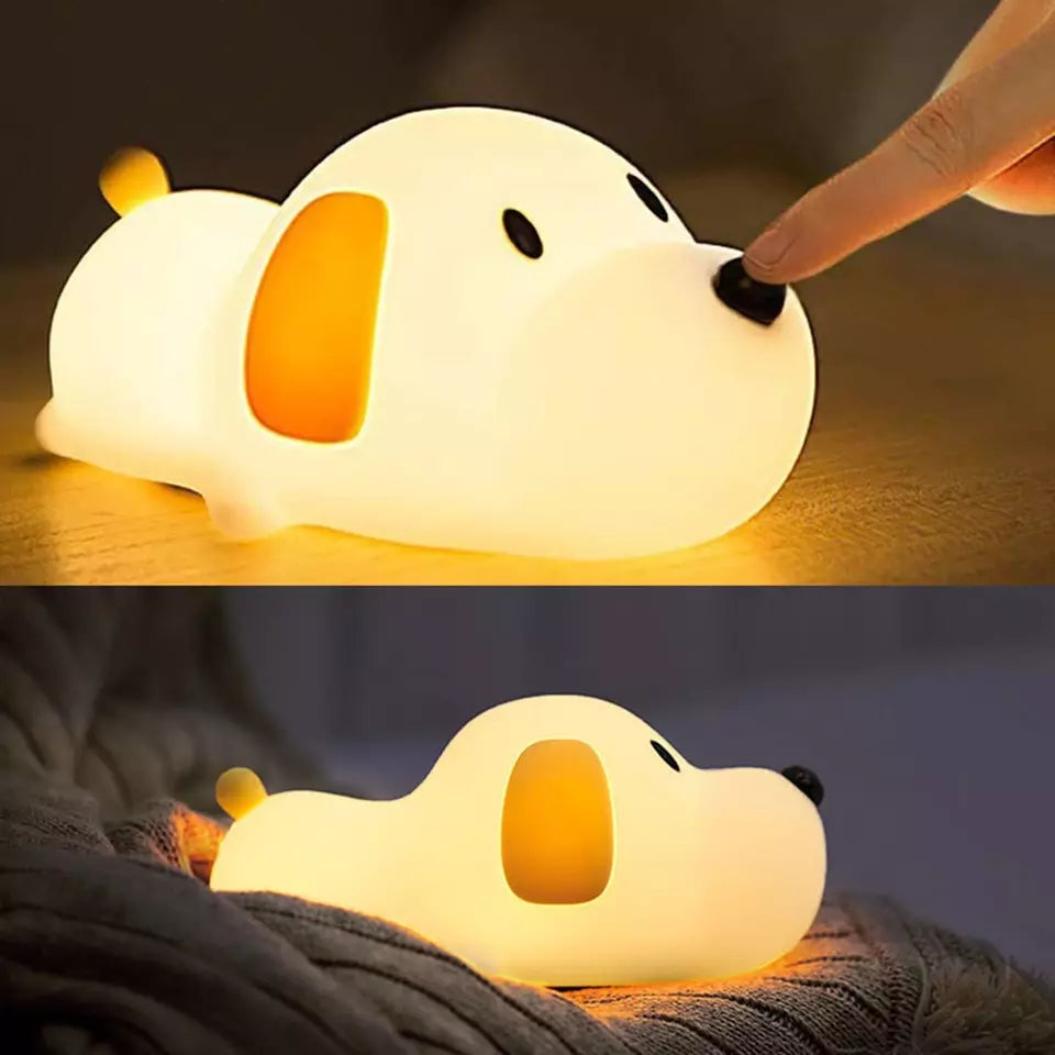 Cute Puppy Soft Silicone Baby Nursery Lamp